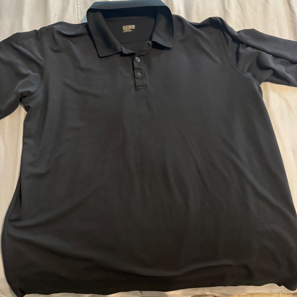 Under Armour Mens Loose Fit Performance Polo Shirt Black Short Sleeve 2XL